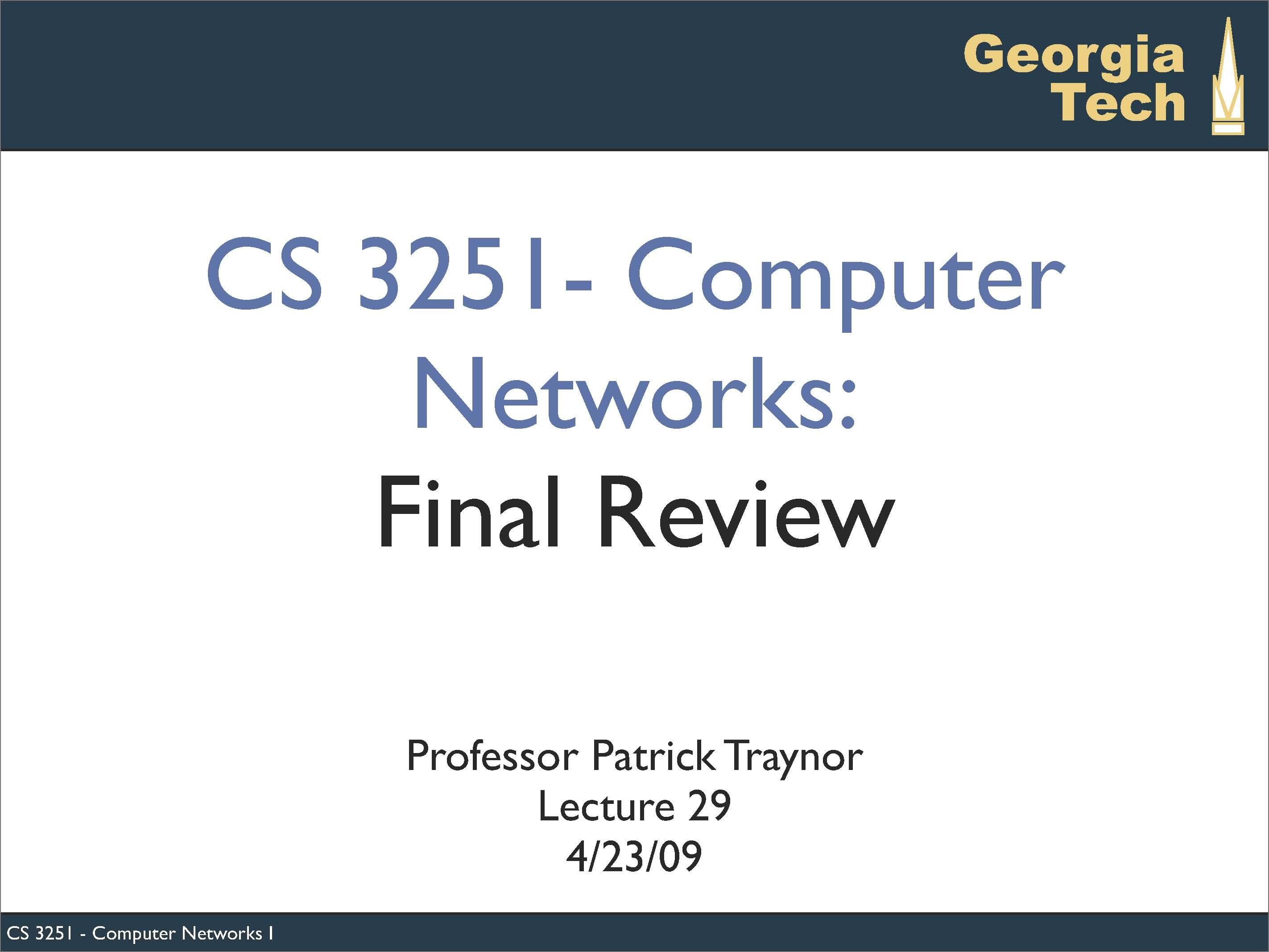 Computer Networking I