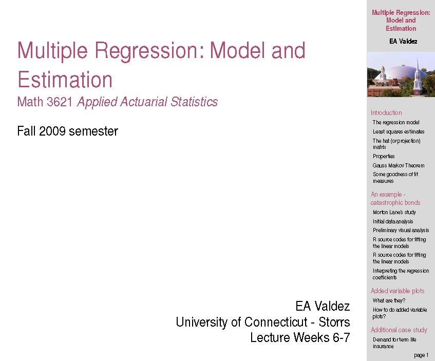 Actuarial Statistics