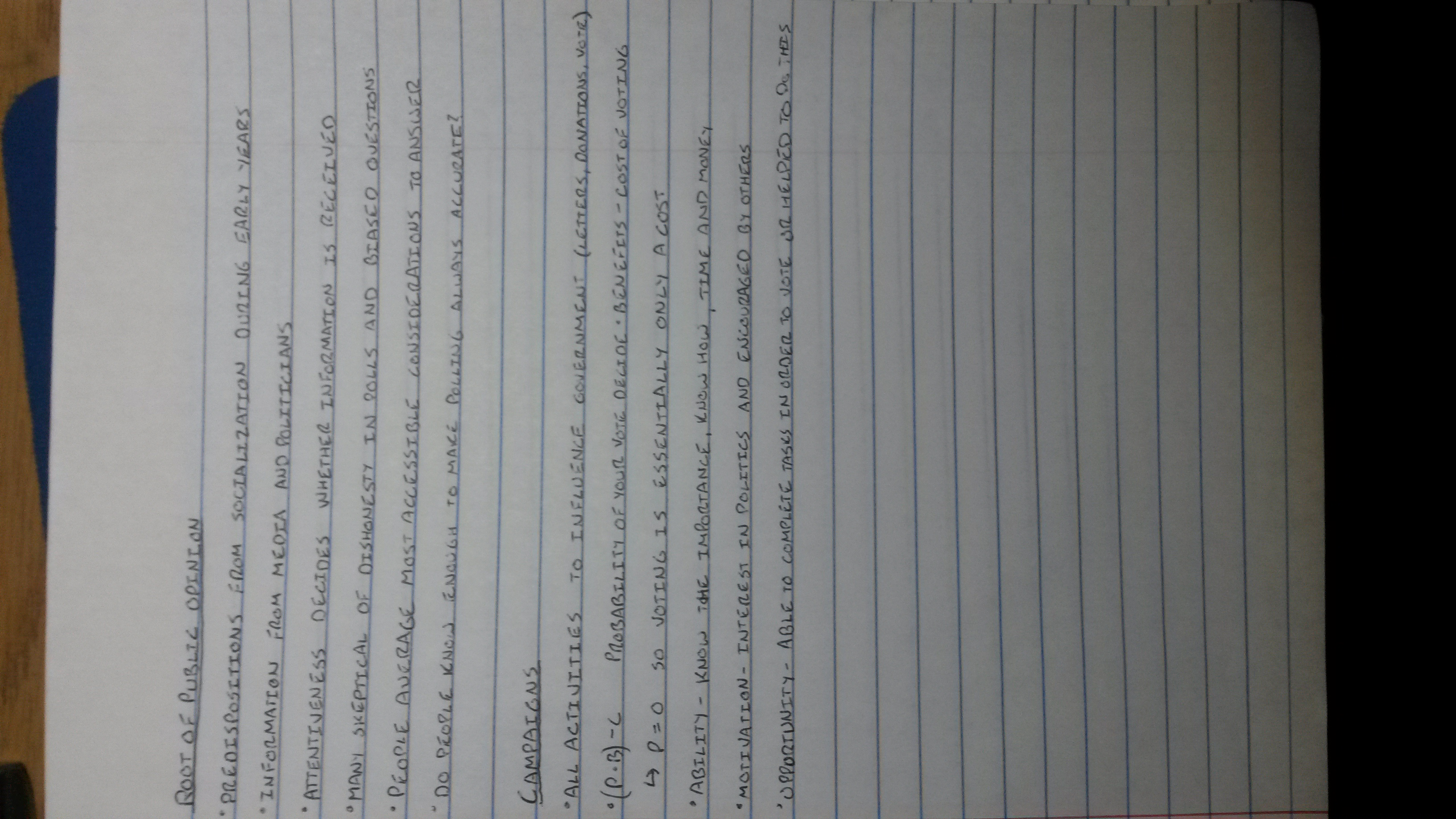 Public Opinion and Campaigns