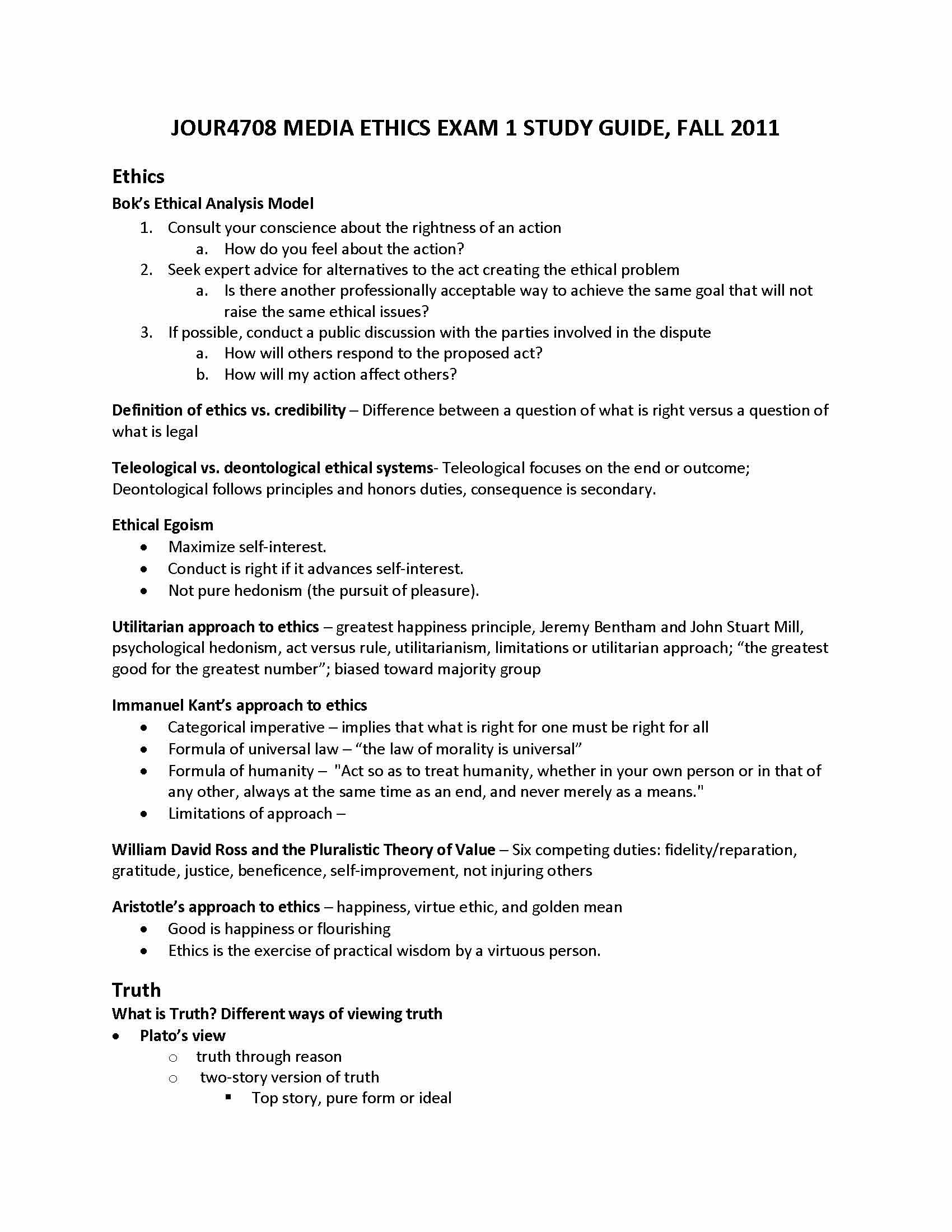 Mass Media Ethics