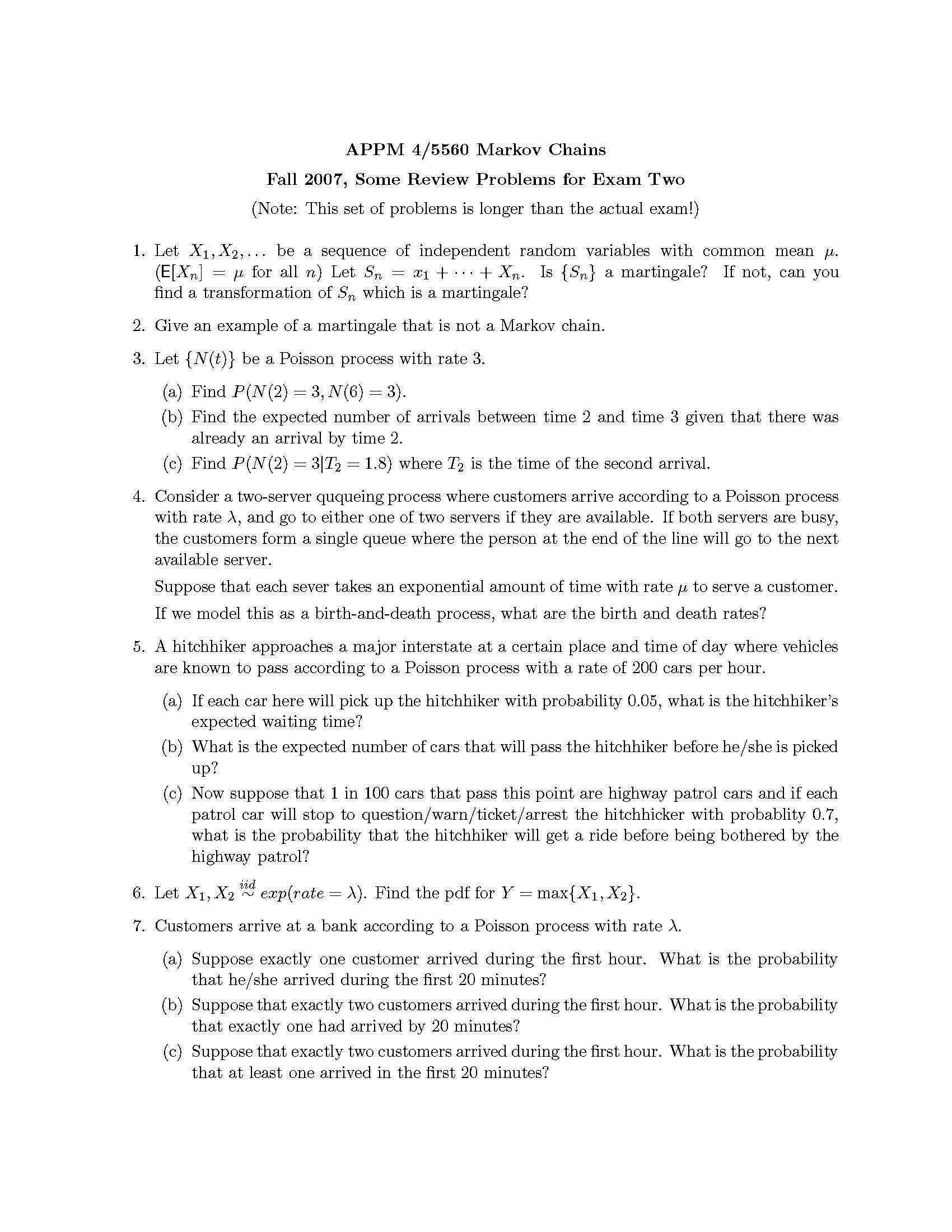 Markov Processes, Queues, and Monte Carlo Simulations
