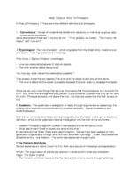 Week 1 Lecture Notes: Intro to Philosophy