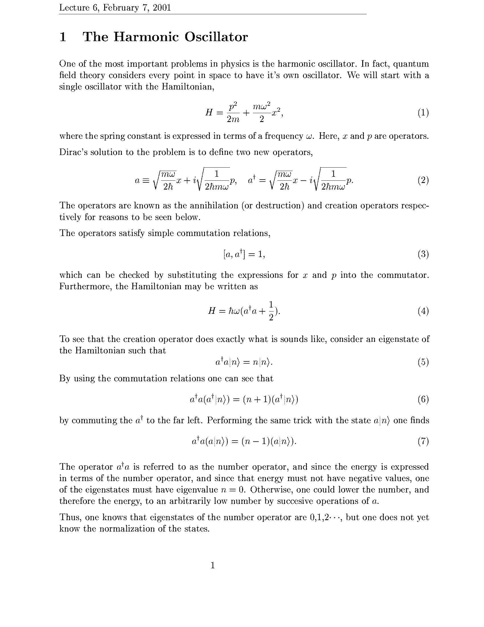 Quantum Mechanics I