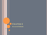 Chapter 2 - Methods - Outline