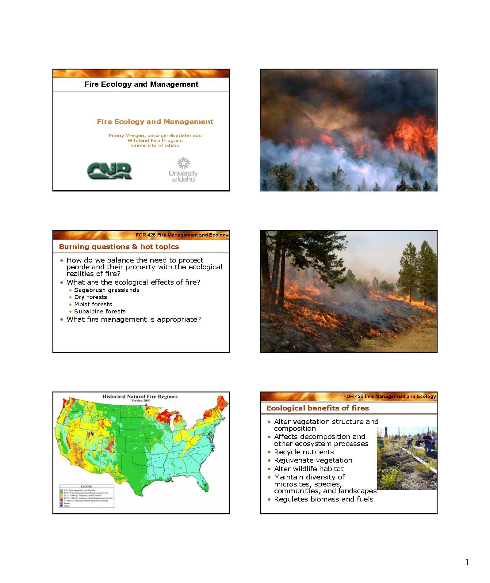 Fire Ecology and Management