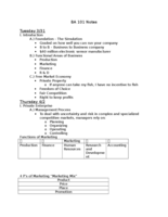 BA 101: Week 1 and Week 2