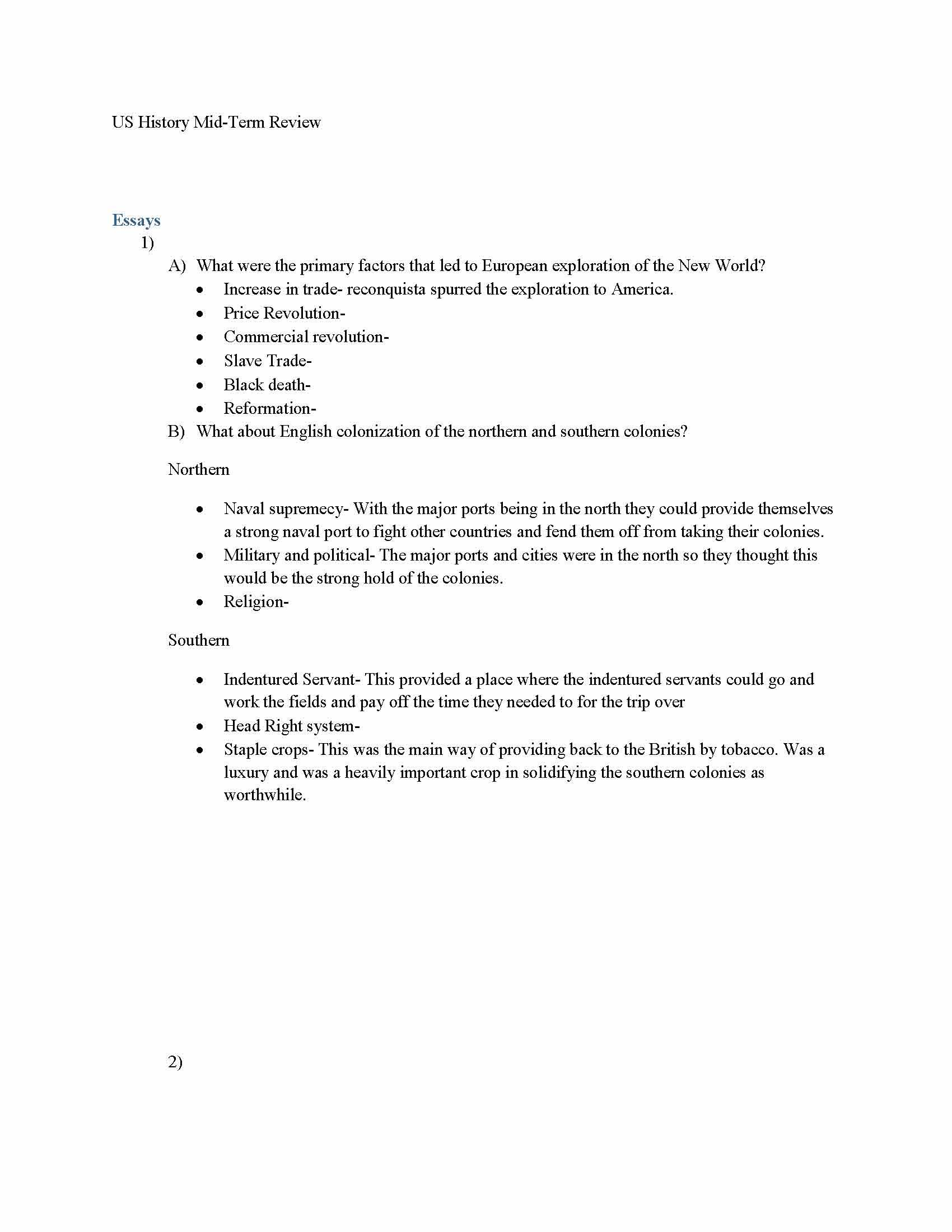 US History to 1865