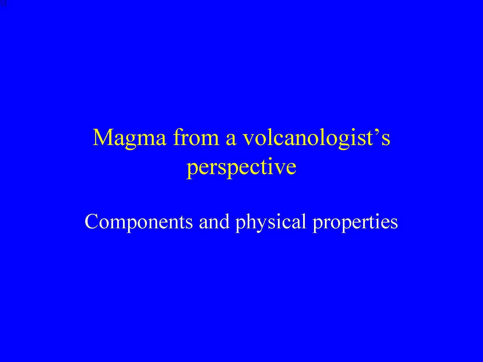 VOLCANIC PROCESSES