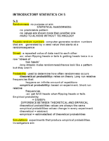 Introductory Statistics CH 5 Notes
