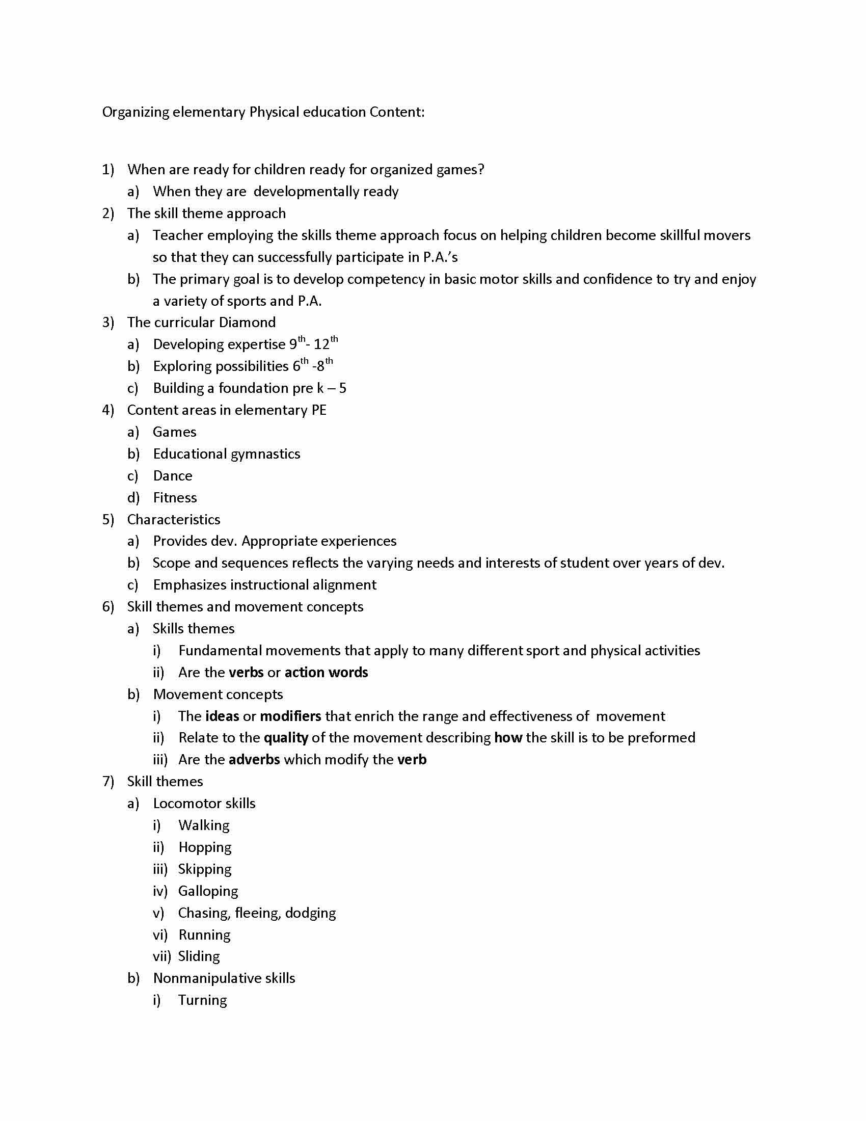 PE FOR CLASSROOM TEACHER