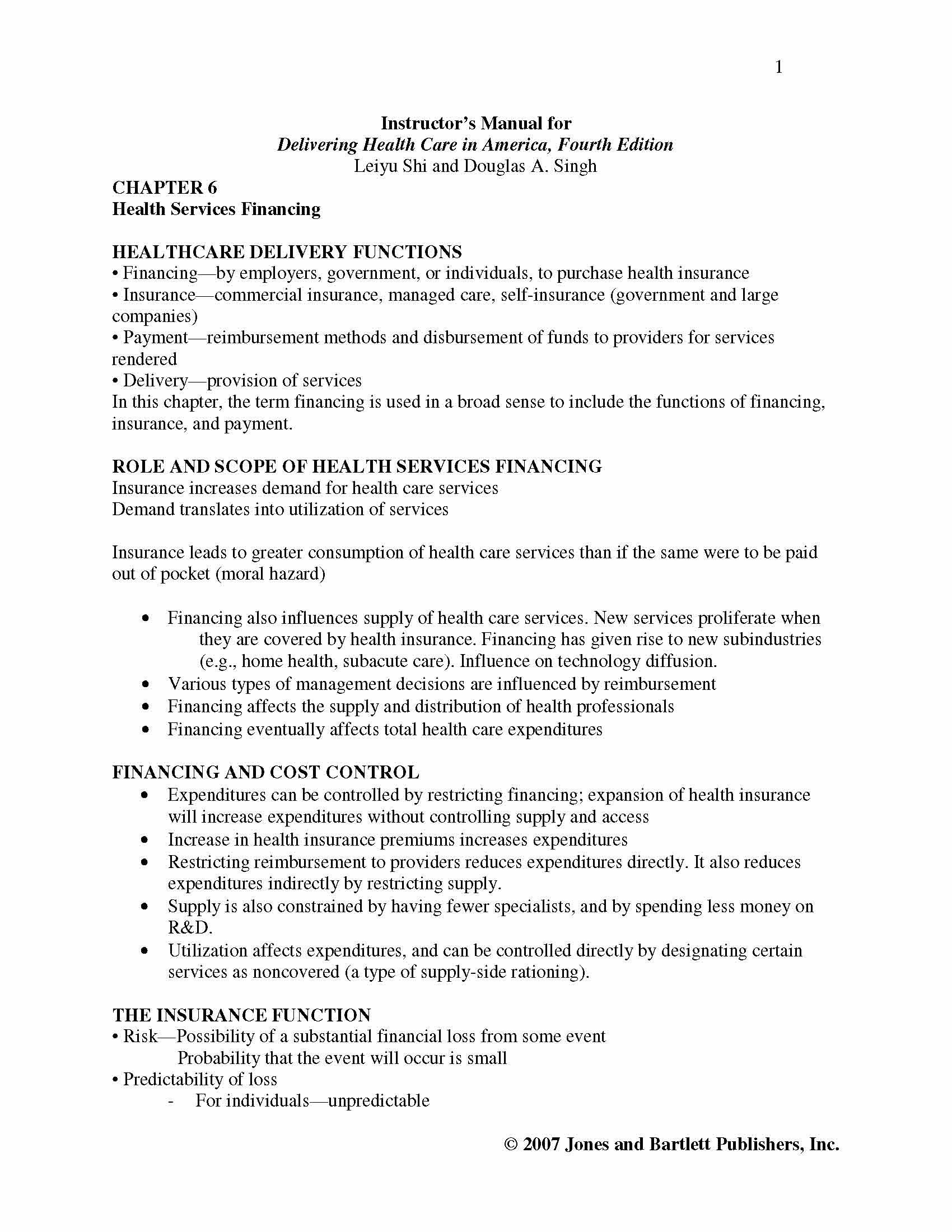 Health Care Delivery System