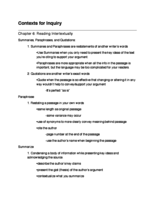 Contexts for Inquiry Chapter 6 Notes