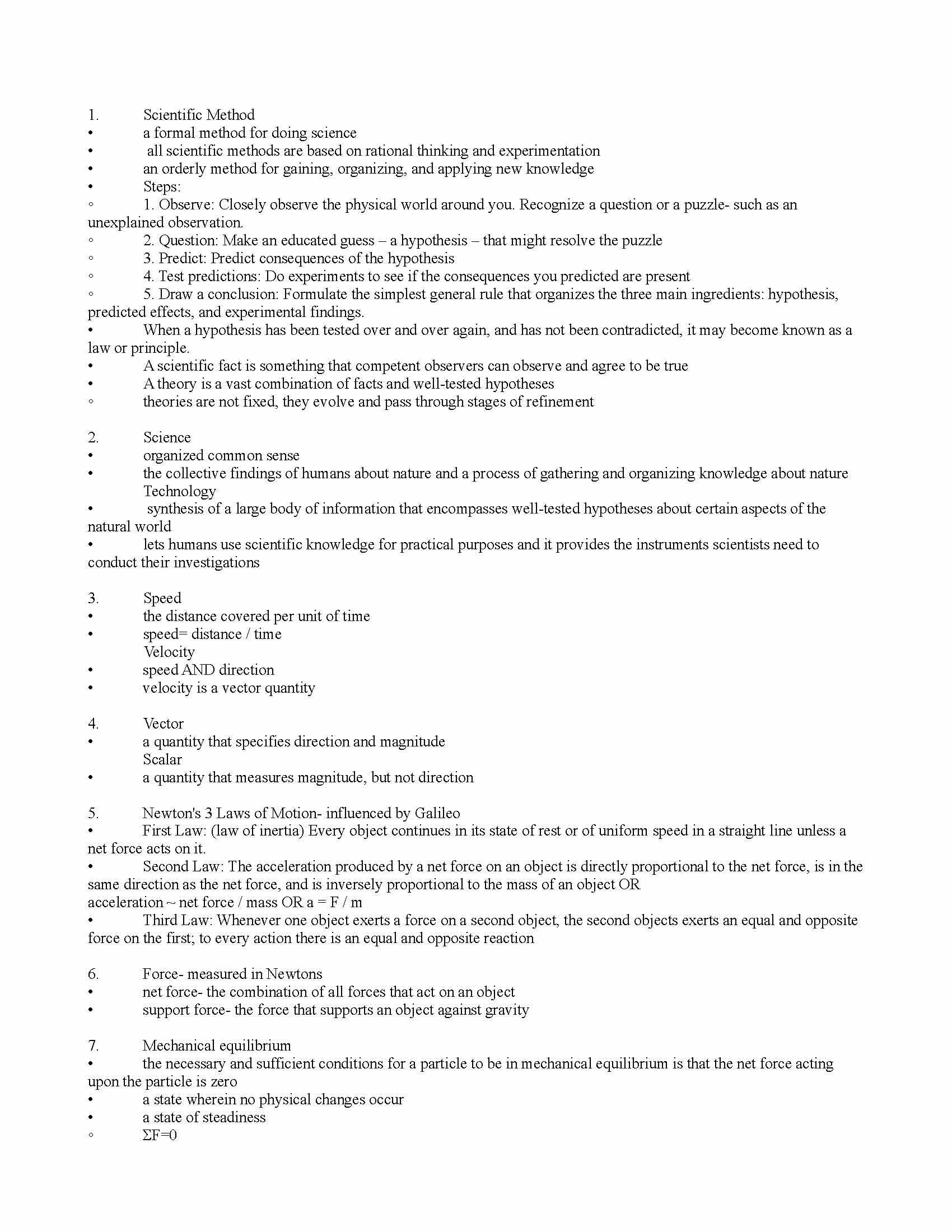 Topics in Physical Science