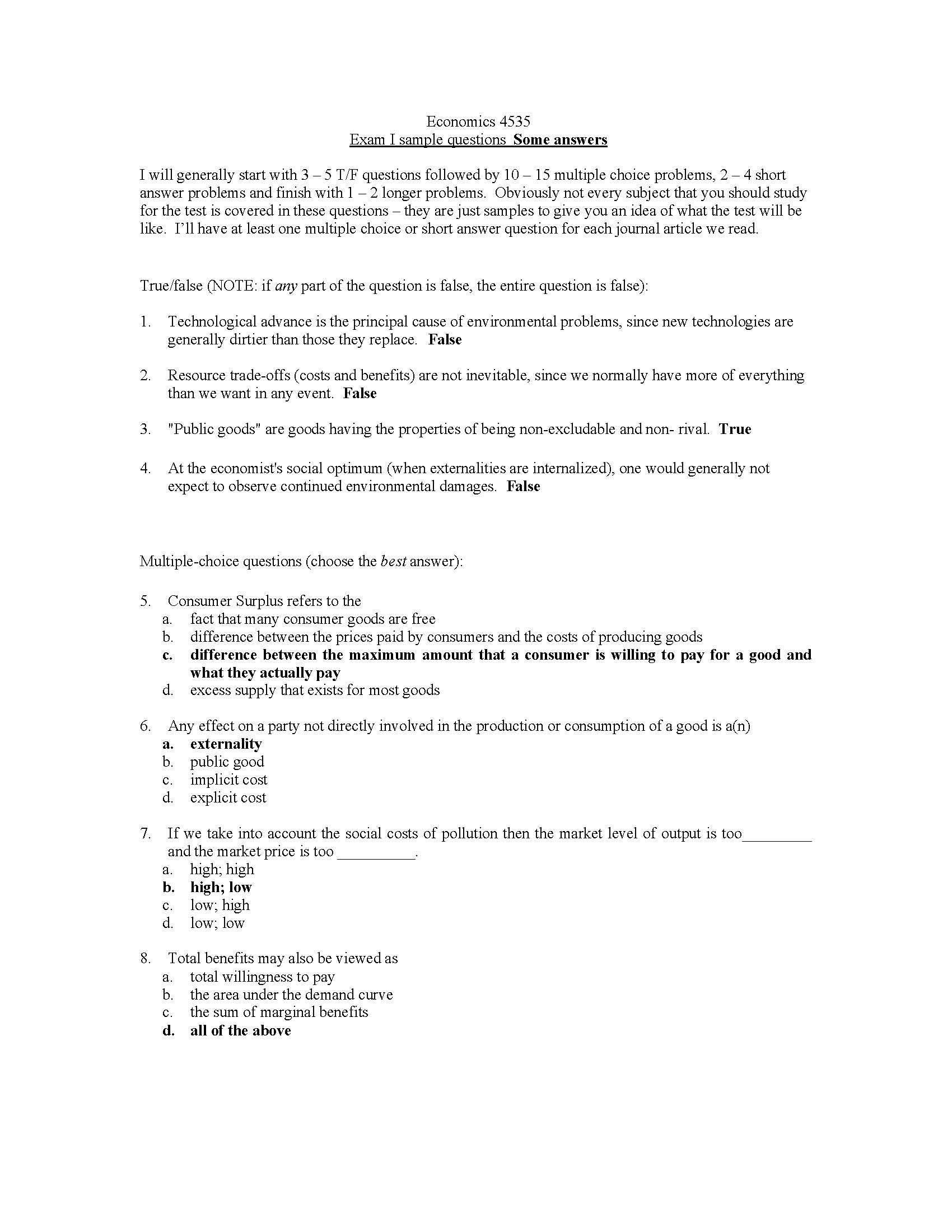 Natural Resource Economics