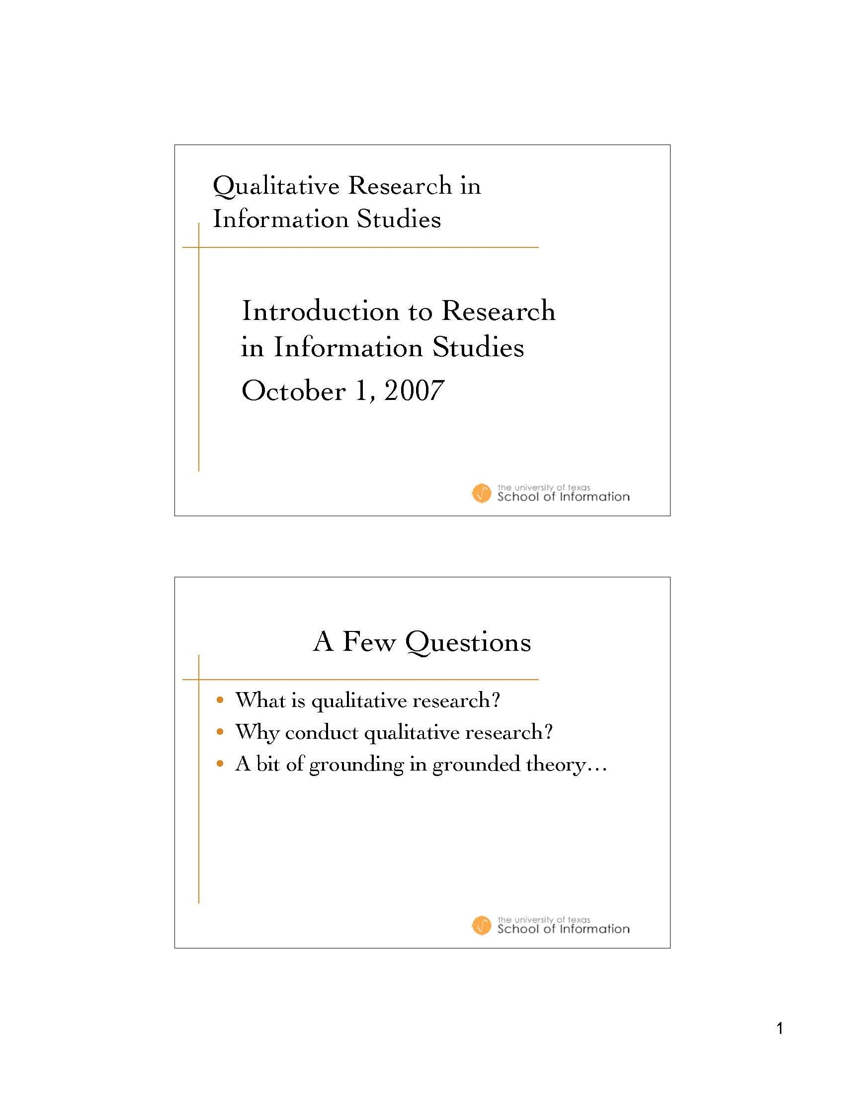 UNDERSTANDING RESEARCH