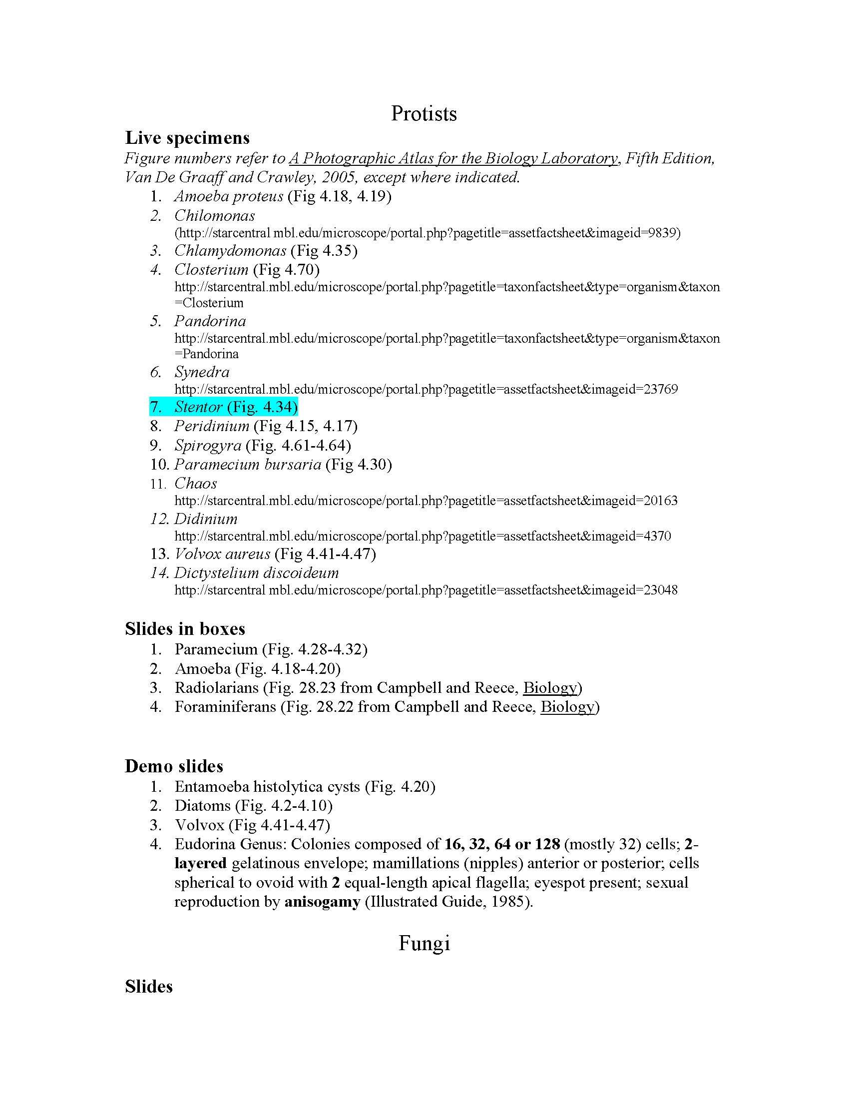 Principles of Biology Lab II