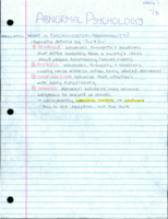 Abnormal Psychology Week 1 Notes