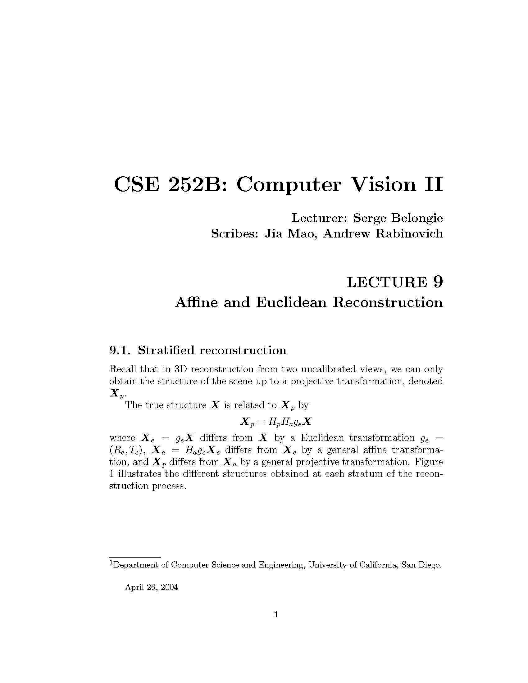 Computer Vision II
