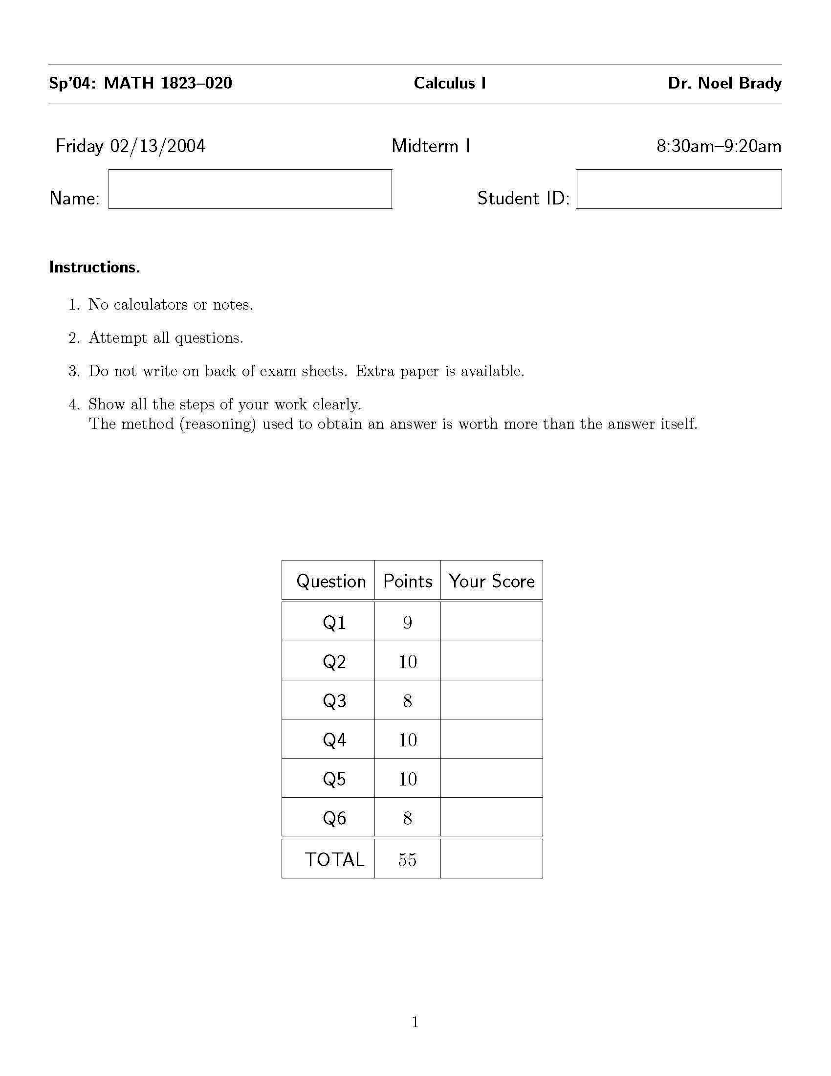 Calculus and Analytic Geometry I