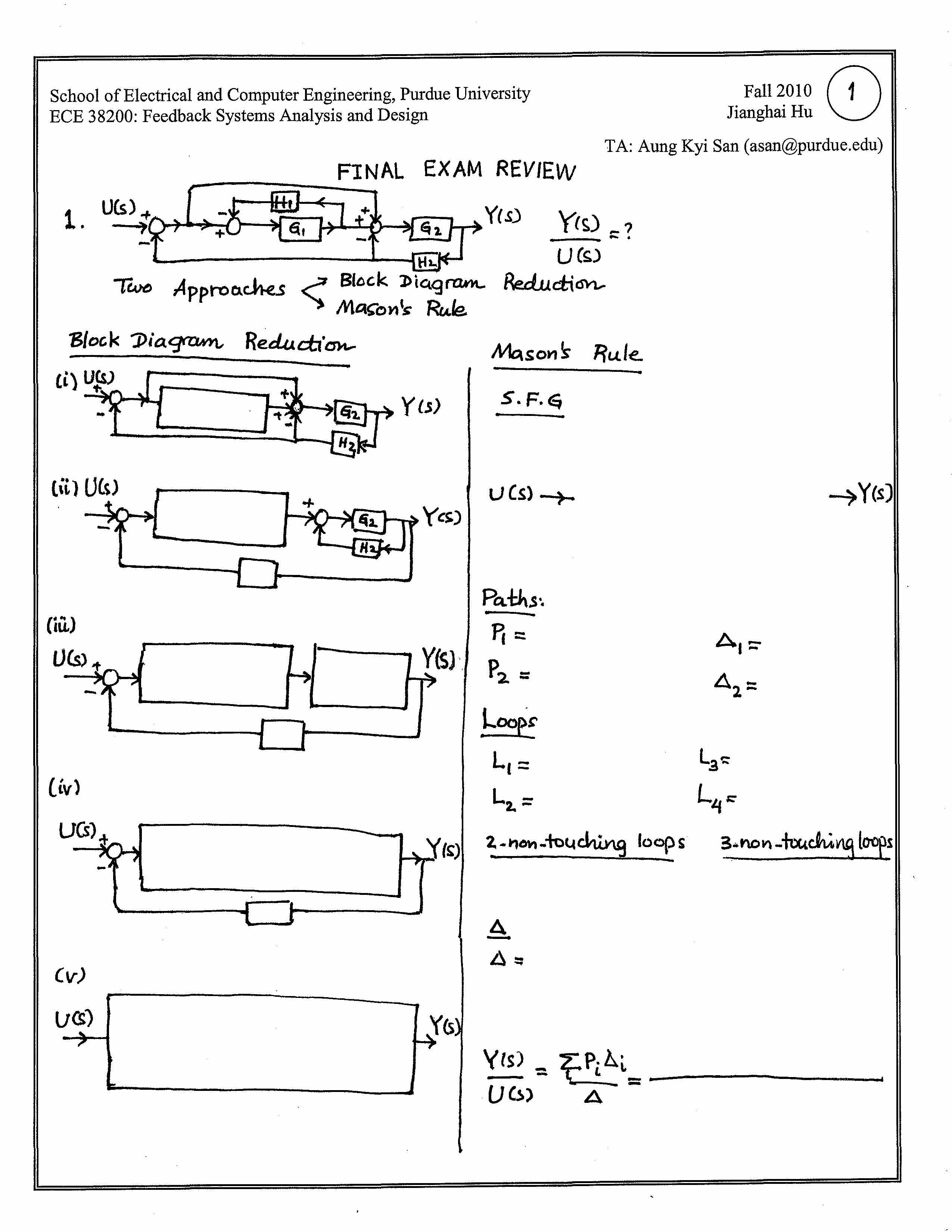 Feedback System Analysis And Design