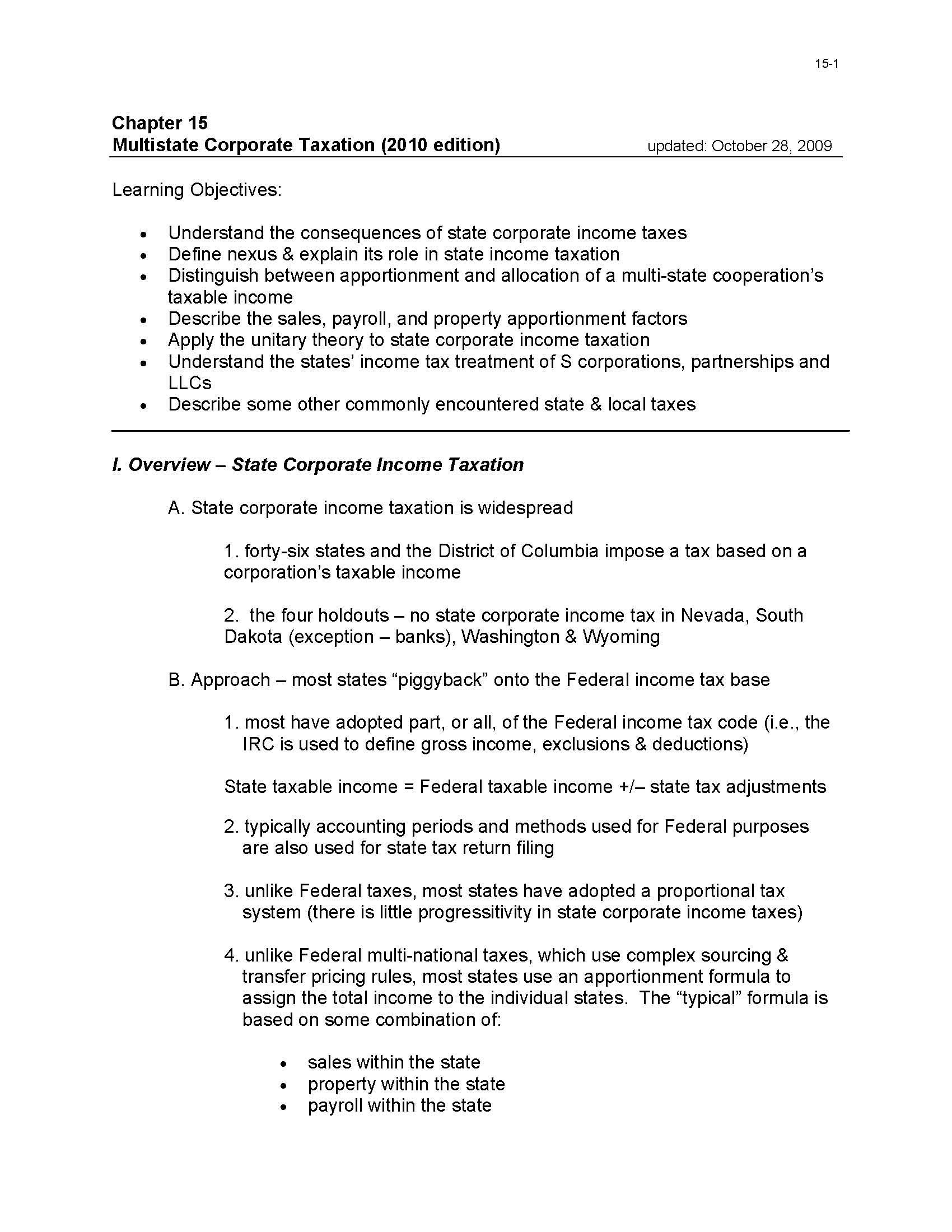 Advanced Tax Topics