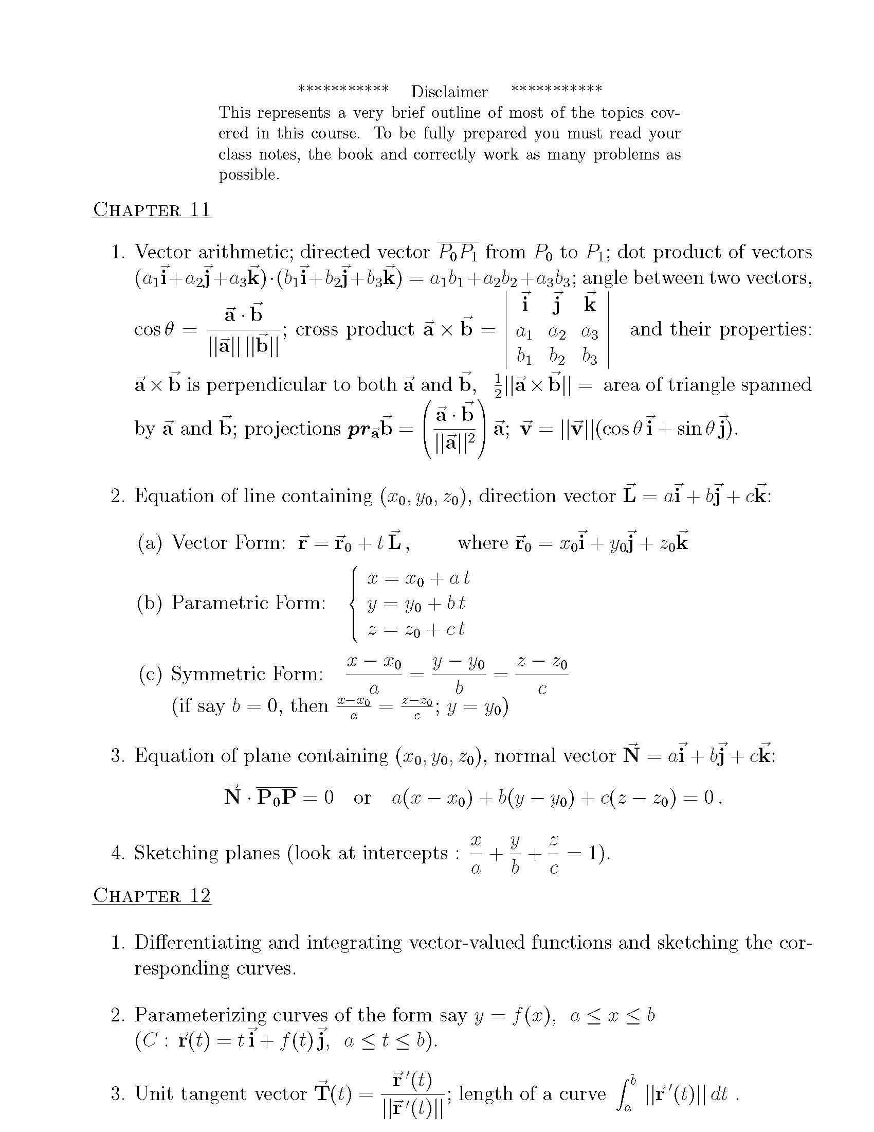 Multivariate Calculus
