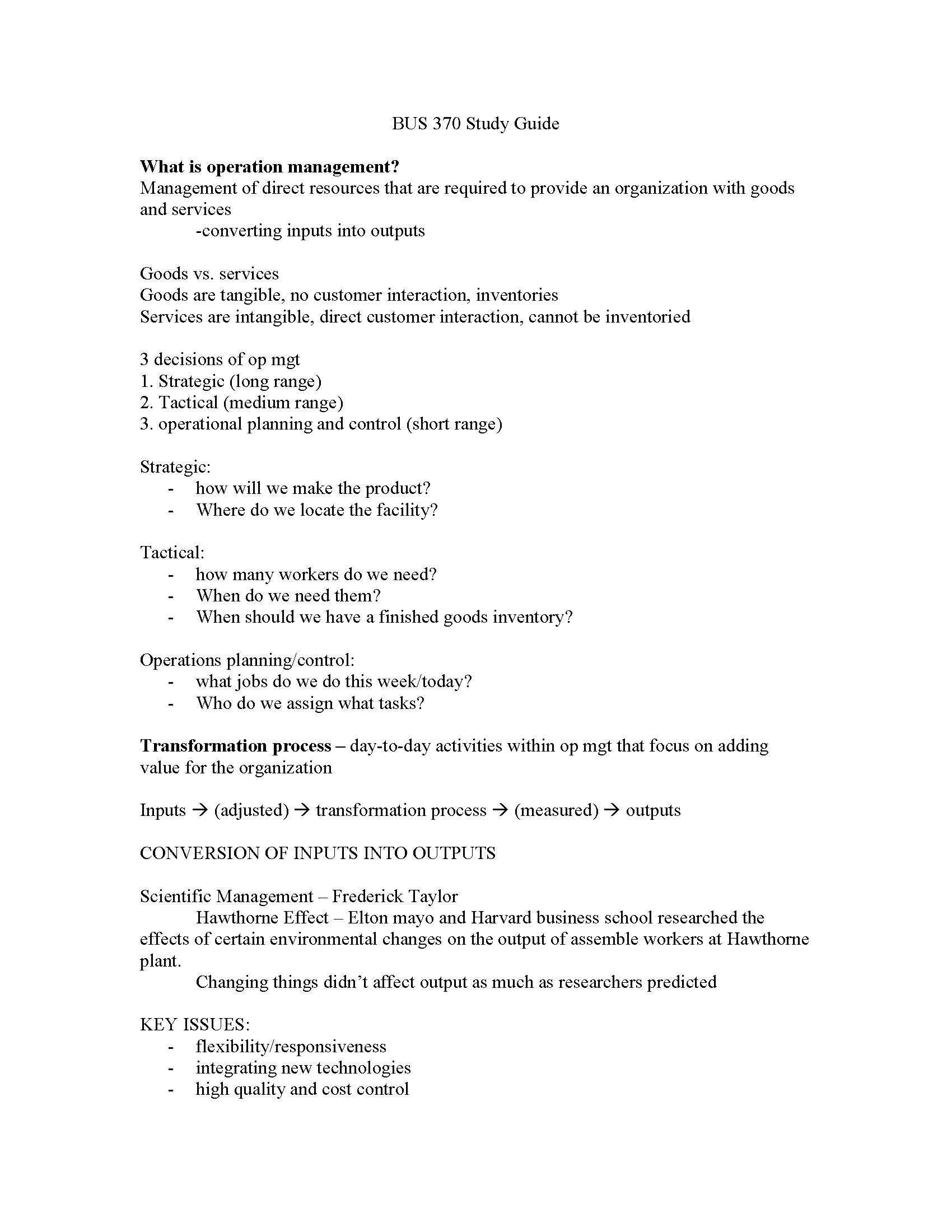 Operations Management