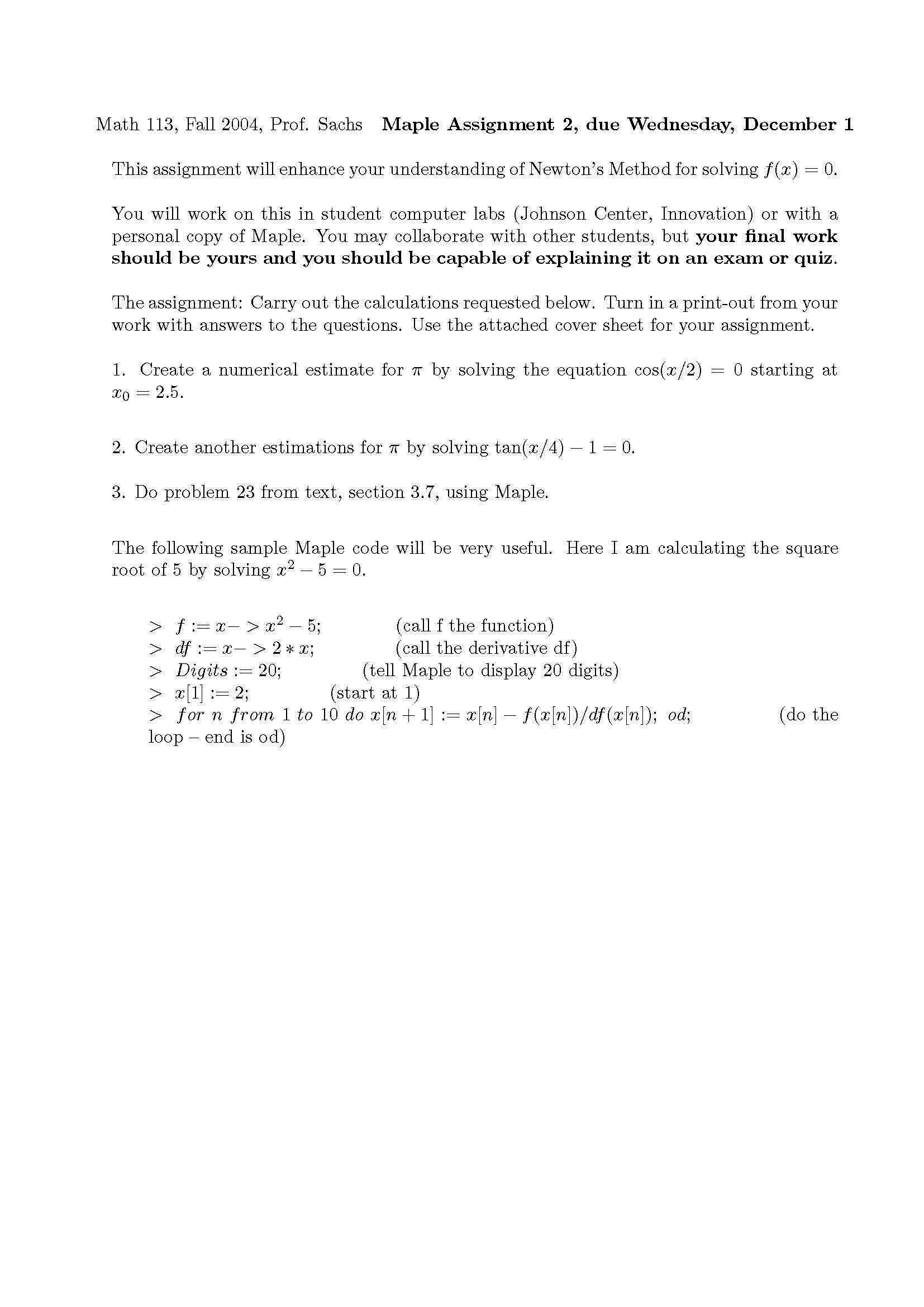 Recitation for Lecture 001