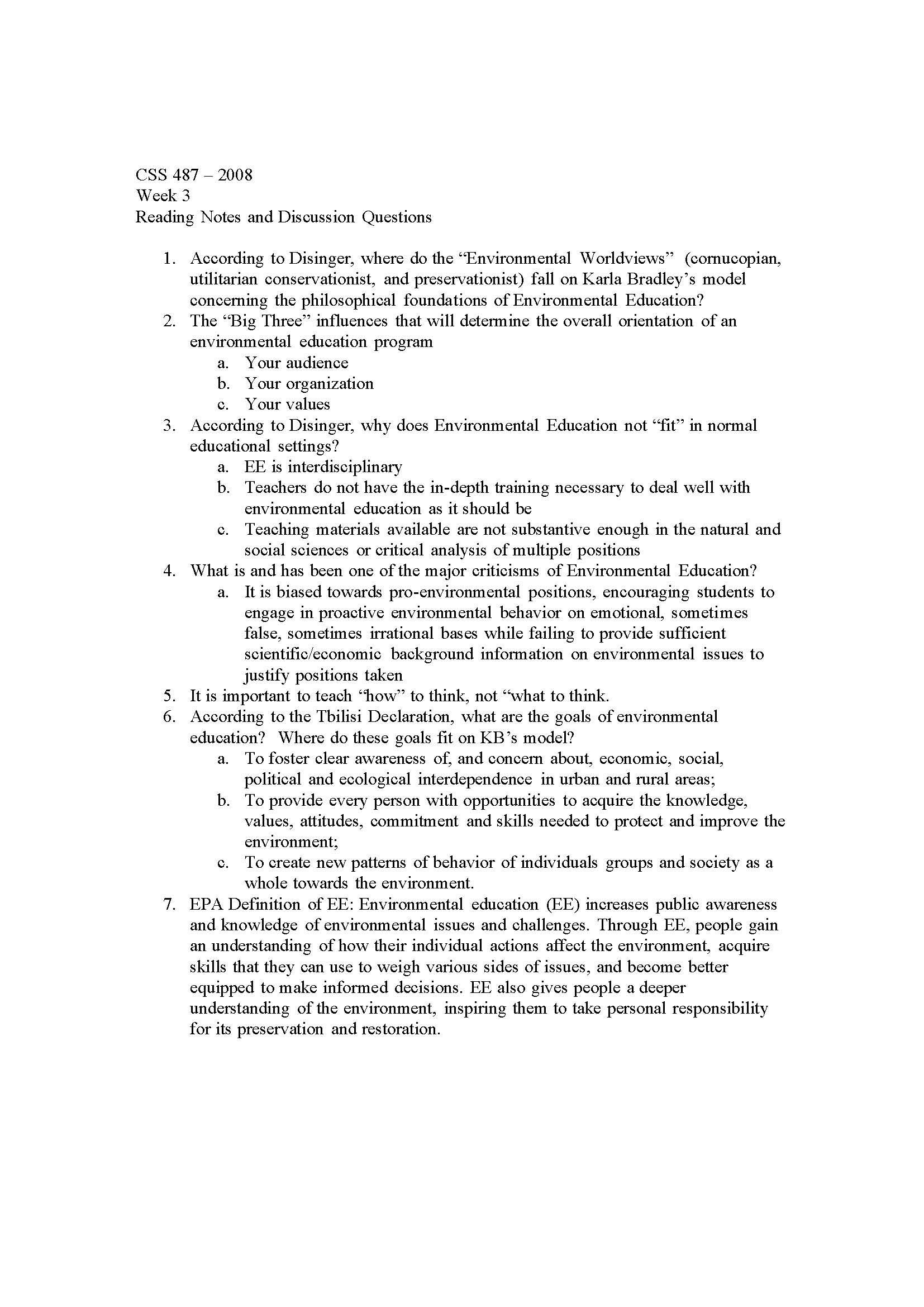 Environmental Education
