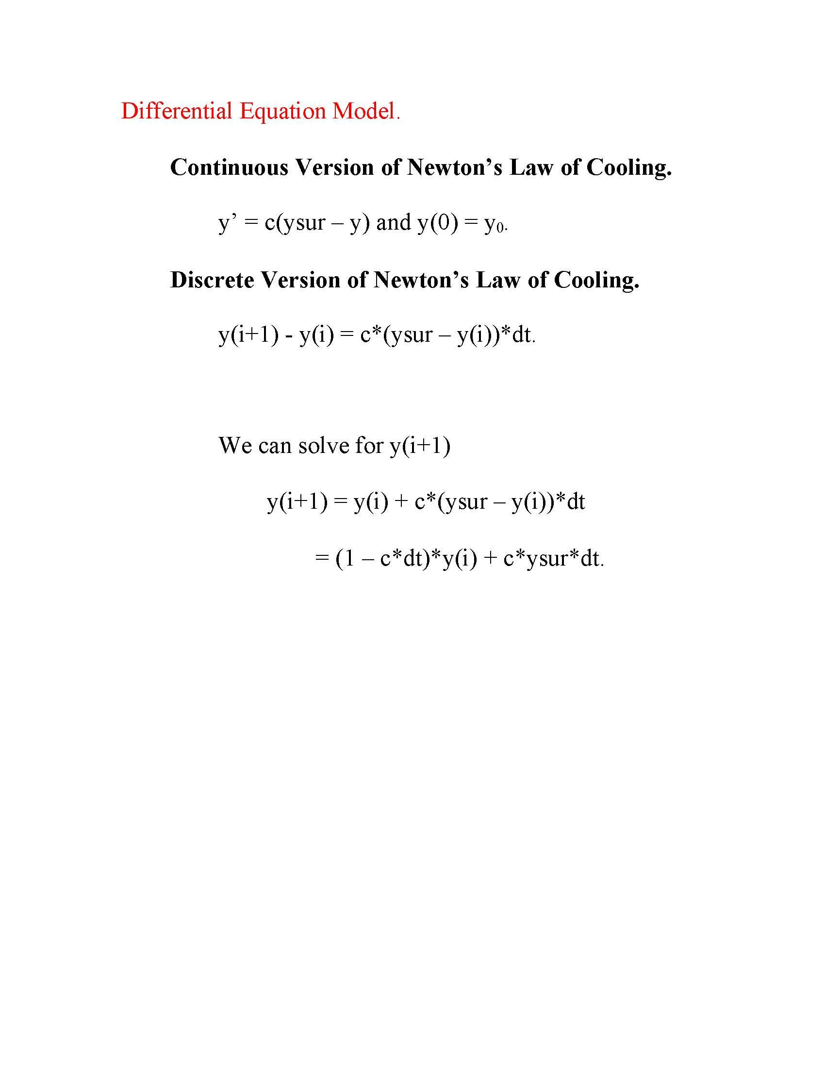 Numerical Applications to Differential Equations