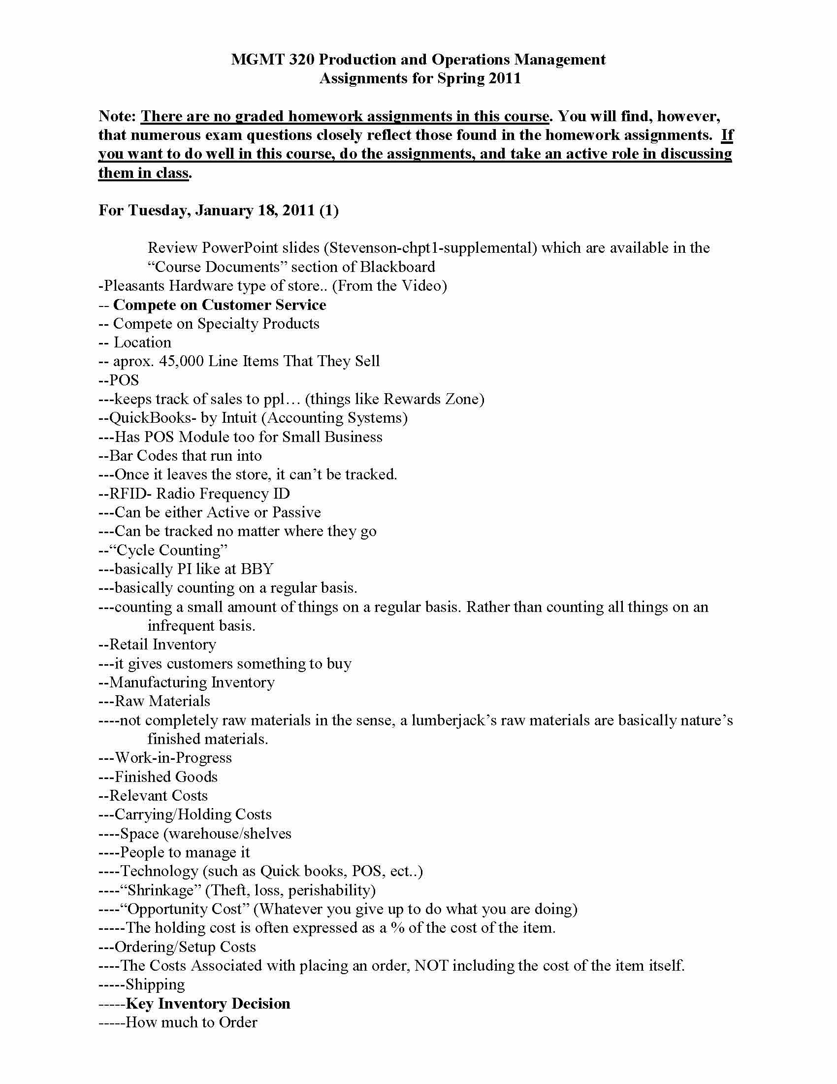 PRODUCTIONOPERATIONS MANAGMNT