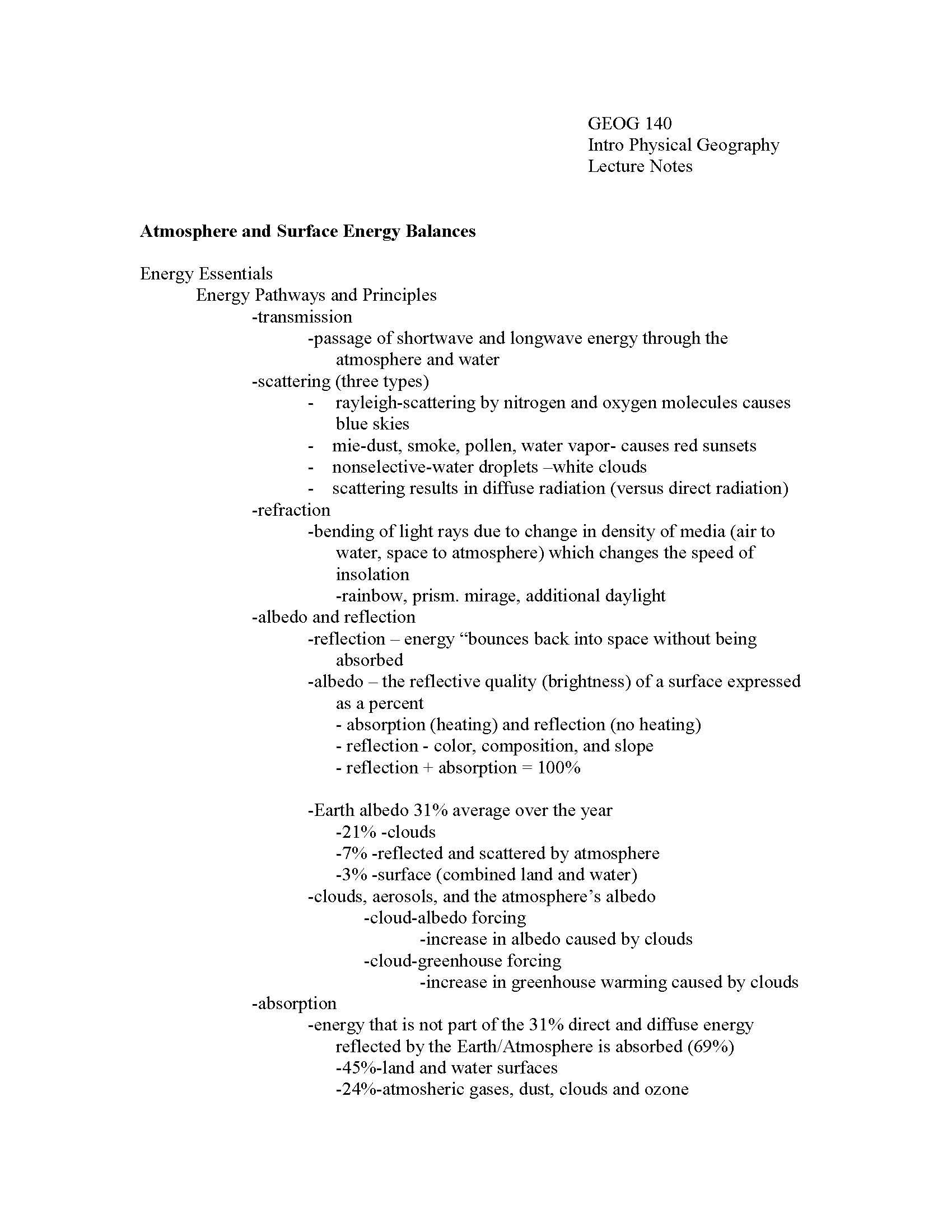 Intro Physical Geography