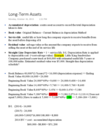Chapter 7 : Long Term Assets