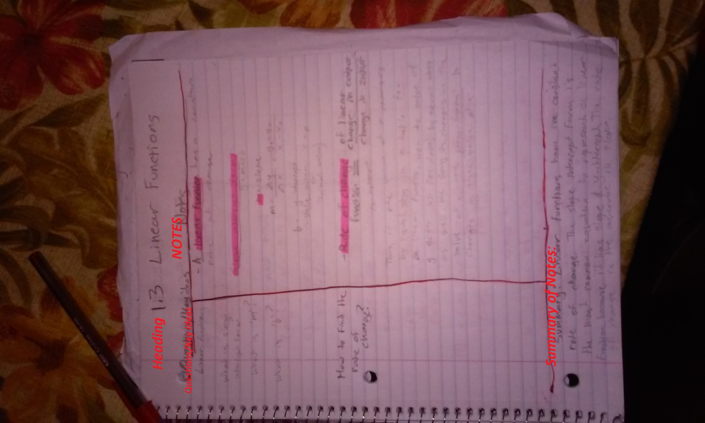 1.3 Linear Functions Cornell Lecture Notes