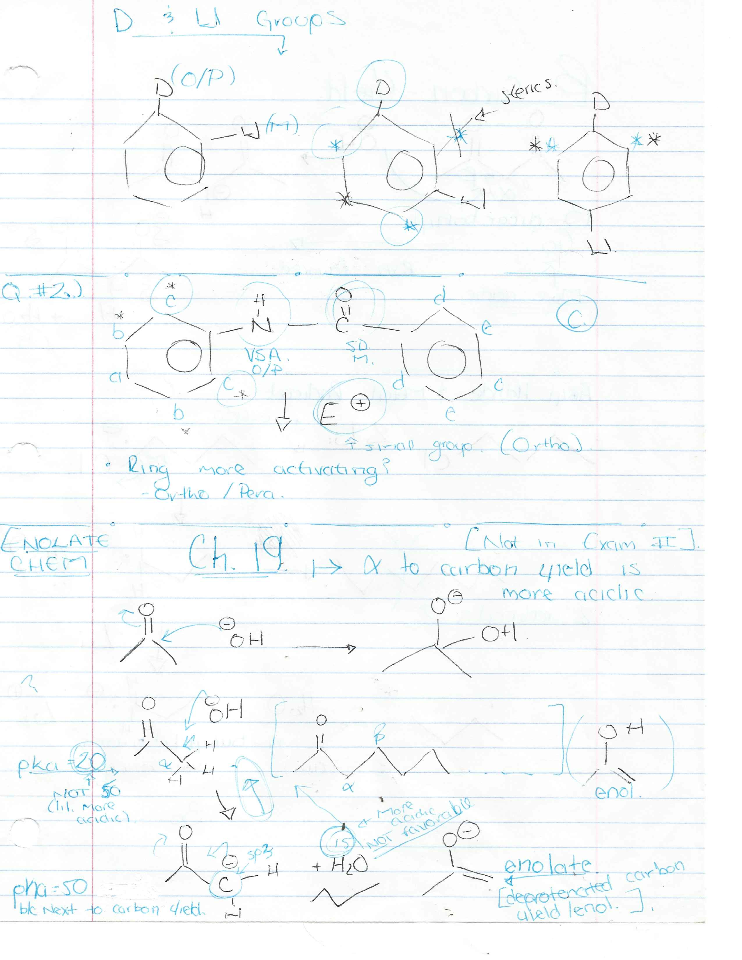 Organic Chem II; Week 1, Exam III