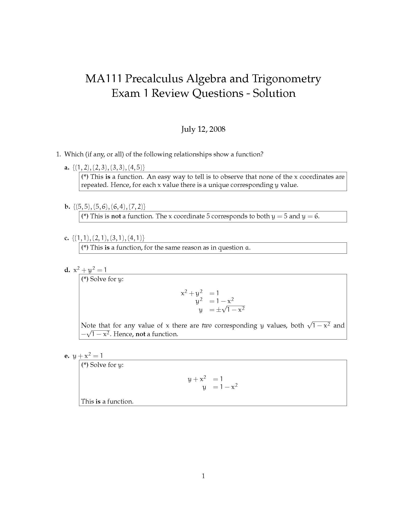 Precalculus Algebra and Trigonometry