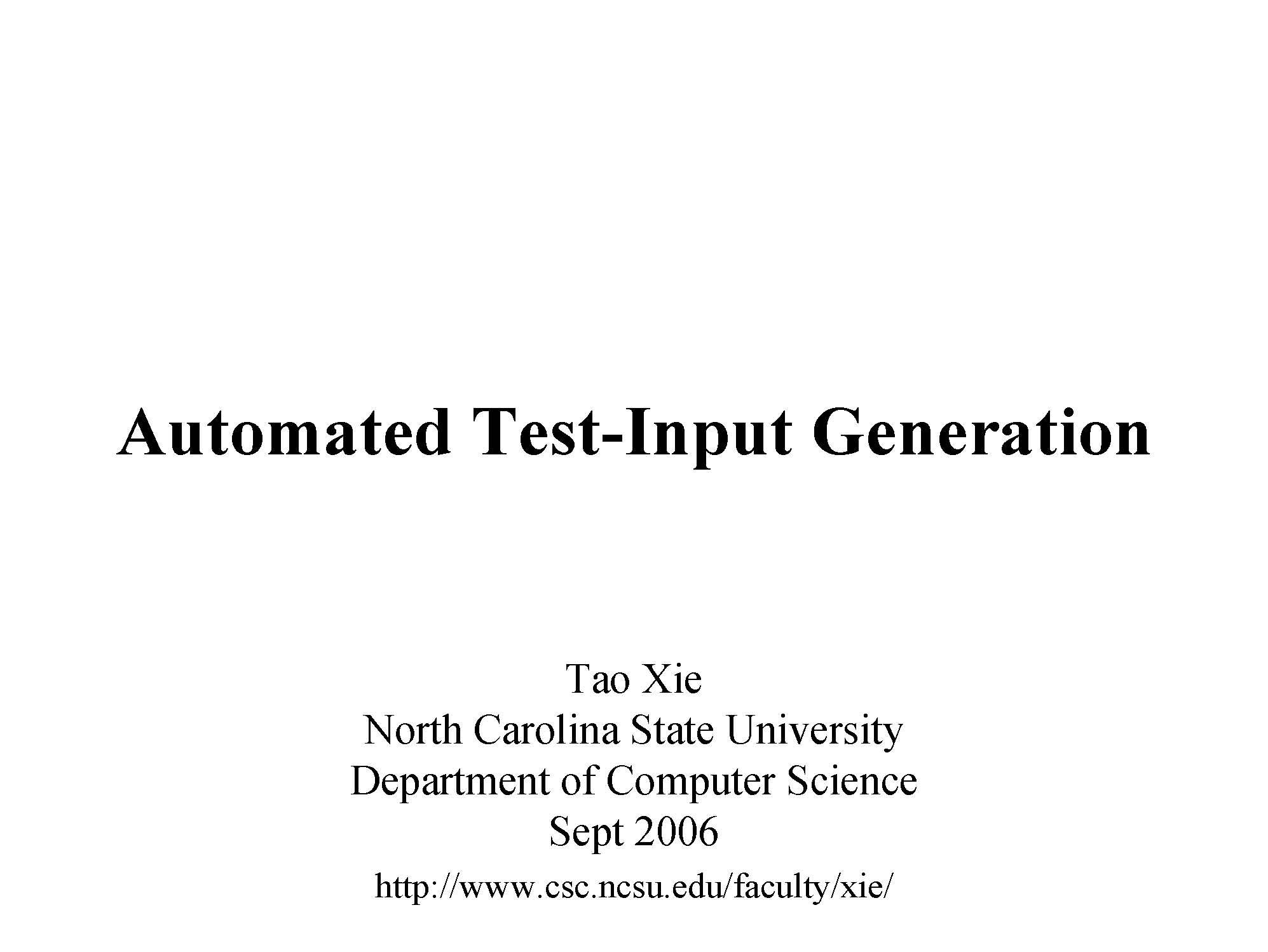 Software Testing and Reliability