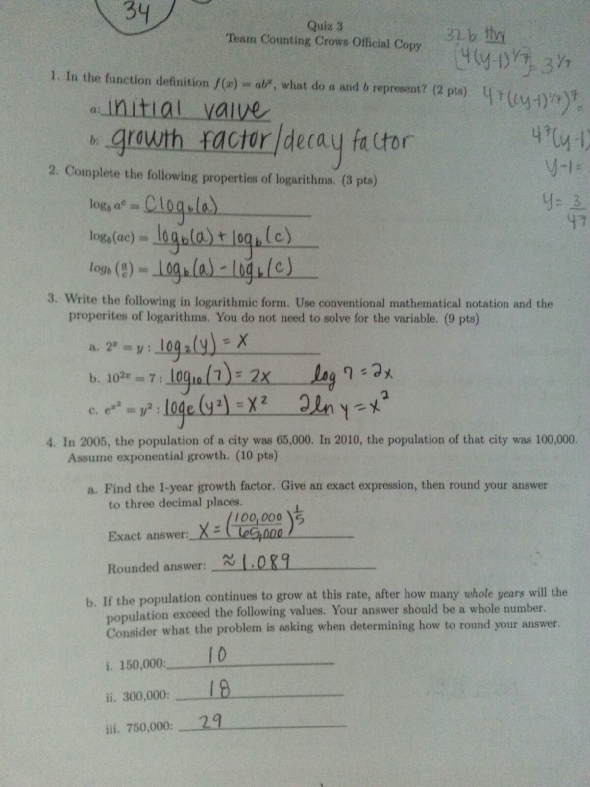 Logarithms cont.