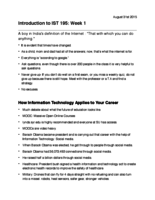 Week 1 Lecture Notes: Information Technologies (IST 195)