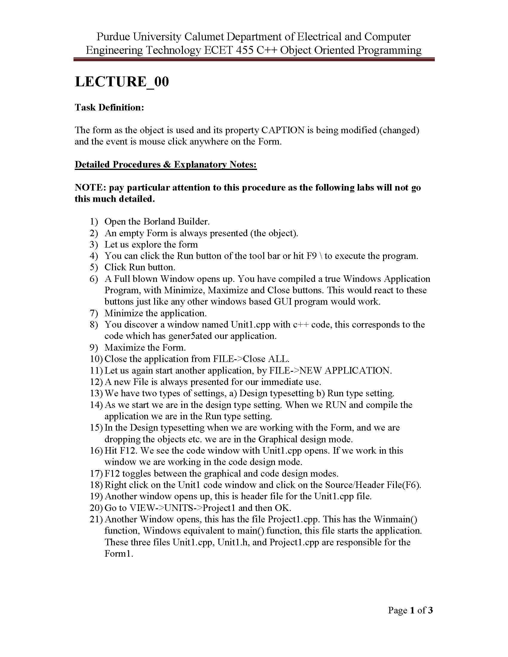 C++ Obj Oriented Prog