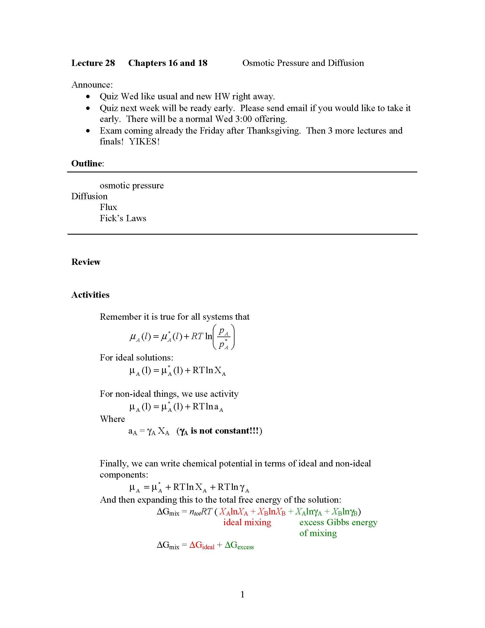 Physical Chemistry I
