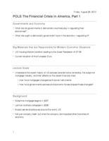 The Financial Crisis in America