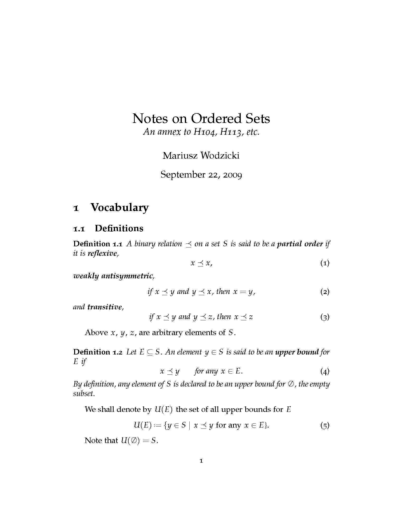 Honors Introduction to Analysis