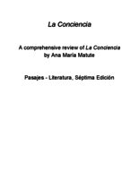 La Conciencia by Ana María Matute - A Review