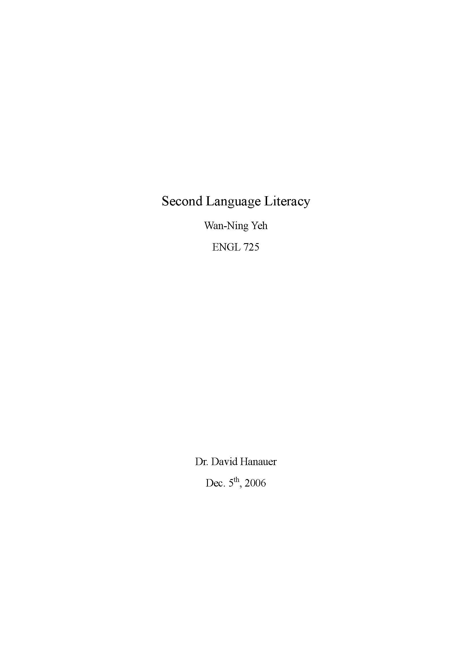 SecondLanguageLiteracy
