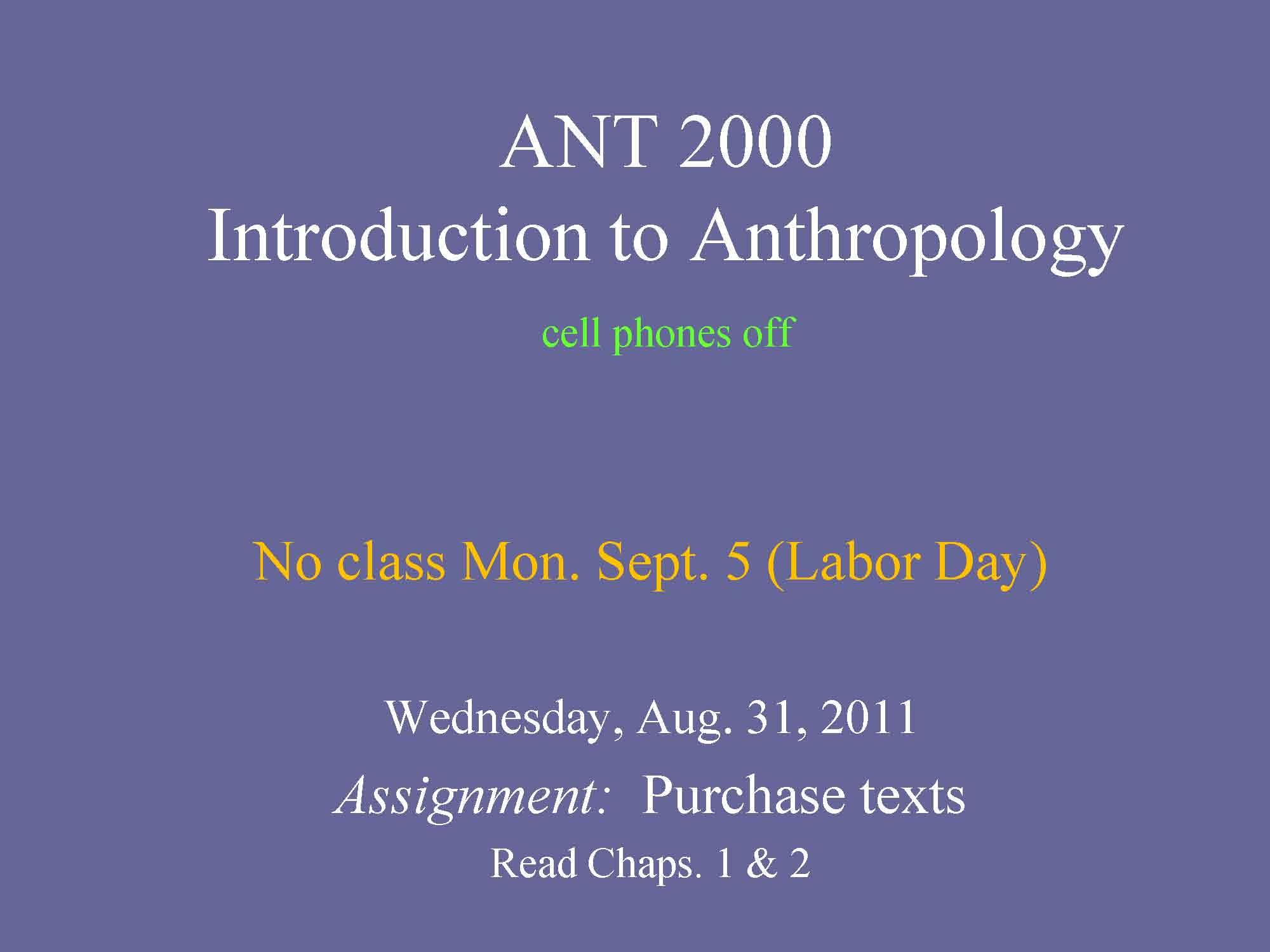 INTRO ANTHROPOLOGY