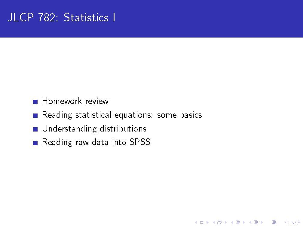 Statistics I