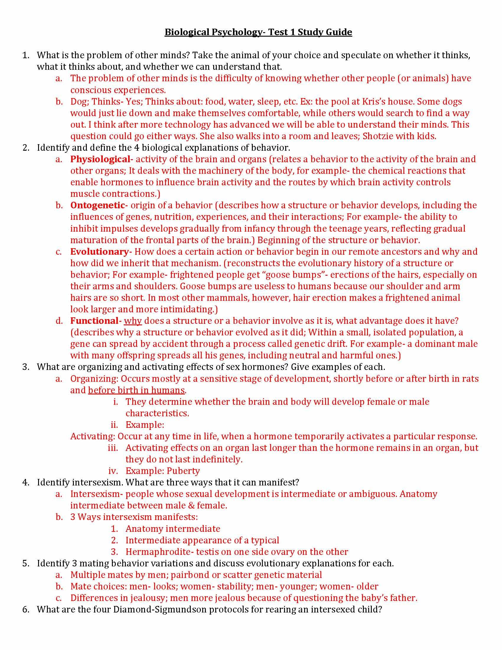 Physiological Psychology