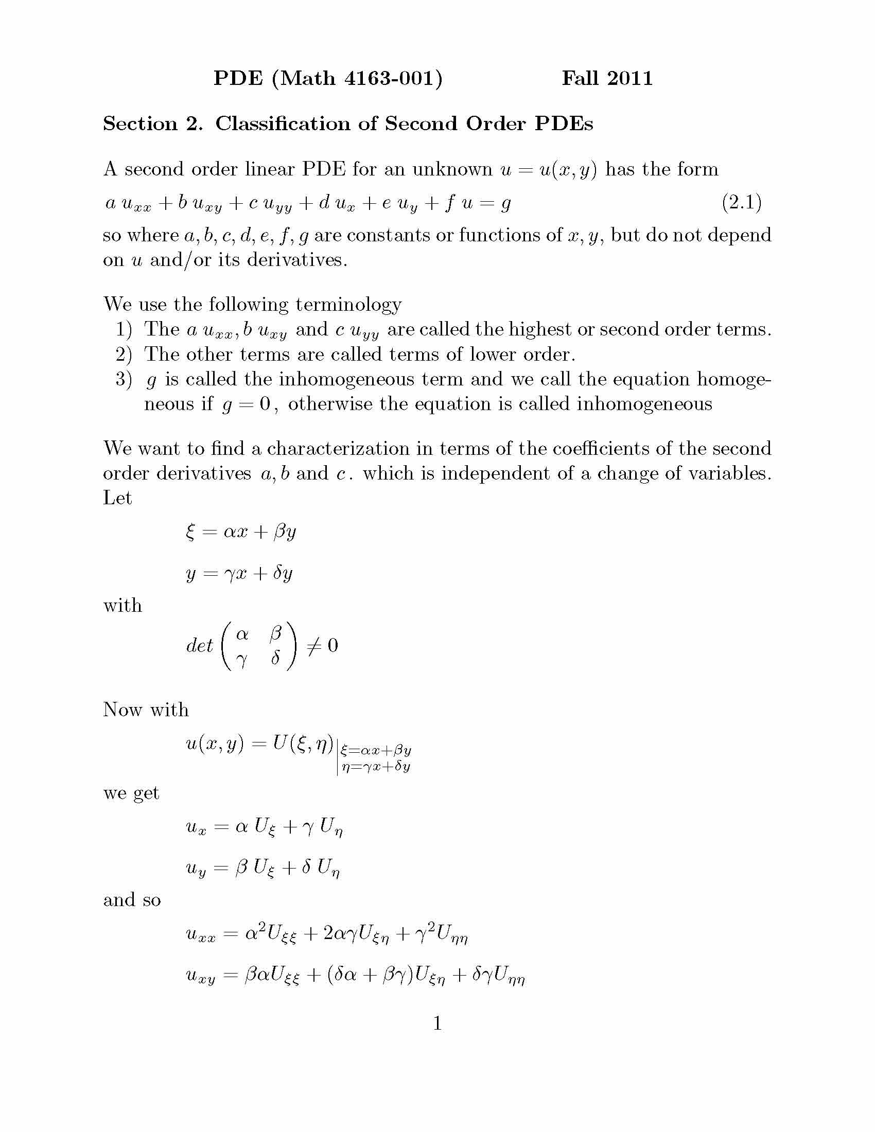 Introduction to Partial Differential Equations
