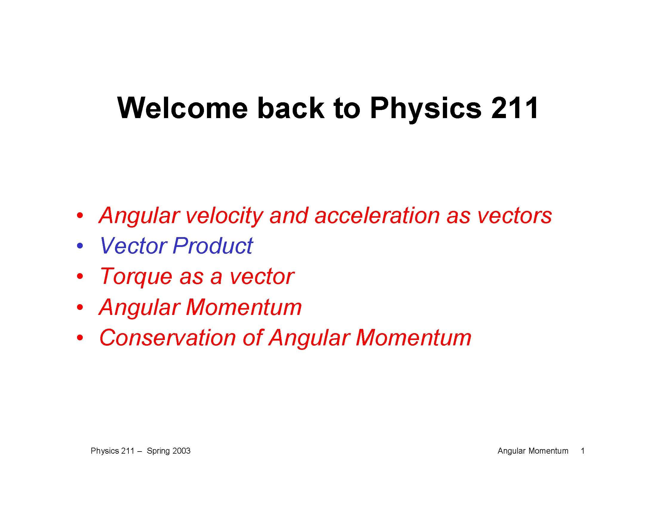 General Physics I
